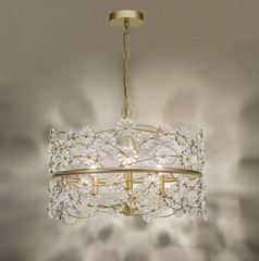 Fonda 3 Light Pendant Satin Gold and Glass