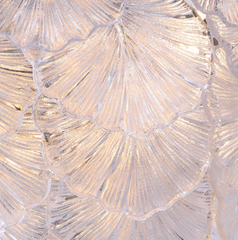 Courtney 10 Light Pendant Textured Glass and Antique Brass