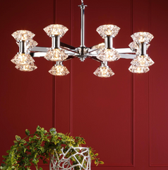 Tiana 16 Light Armed Pendant Polished Chrome