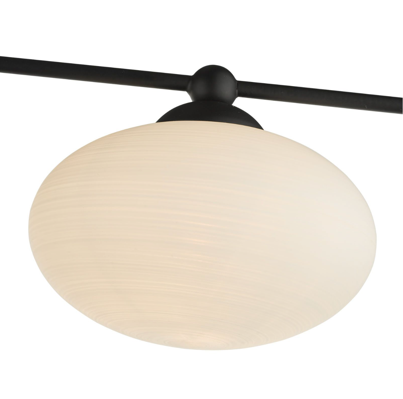 Jasper 5 Light Semi-Flush Matt Black and Opal Glass