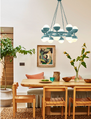 Bilbao 16 Light Pendant Bespoke and Opal Glass