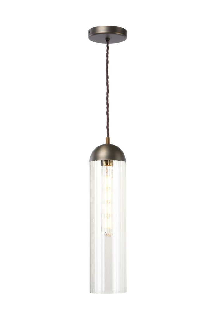 Anouk Single Pendant Antique Brass and Glass