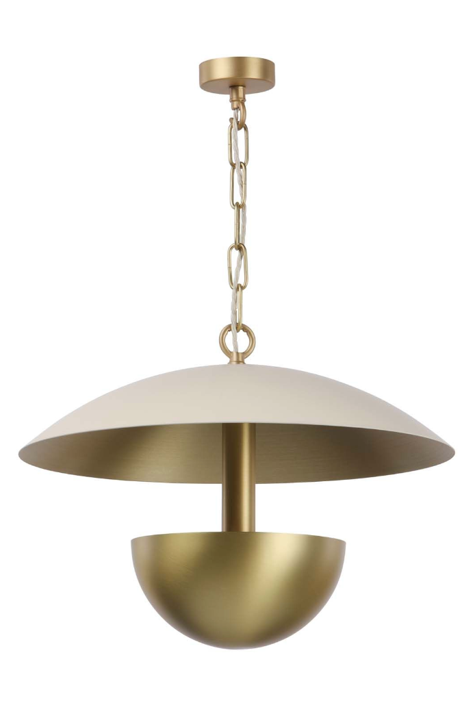 Copenhagen 3 Light Pendant Butter Brass and Coconut
