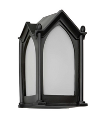 Canterbury Outdoor Wall Light Black and Frosted Glass IP44