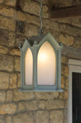 Canterbury Outdoor Porch Light Matt Sage and Frosted Glass IP23