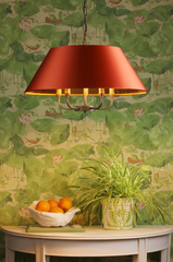 Gothenburg 5 Light Shadelier Antique Brass With Bespoke Shade