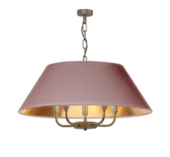 Gothenburg 5 Light Shadelier Antique Brass With Bespoke Shade
