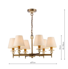 Colenza 6 Light Pendant Antique Bronze and Travertine Fitting Only
