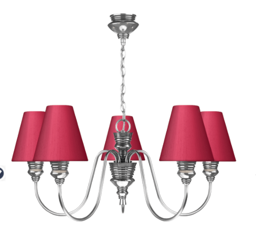 David Hunt Lighting Doreen 5 Light Chandelier Pewter Bespoke Shades