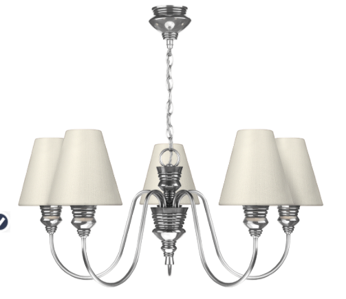 David Hunt Lighting Doreen 5 Light Chandelier Pewter Bespoke Shades