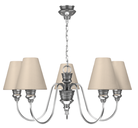 David Hunt Lighting Doreen 5 Light Chandelier Pewter Bespoke Shades