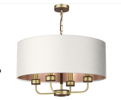 David Hunt Lighting Hunter 4 Light Pendant Brass with Bespoke Shade   HUN0440