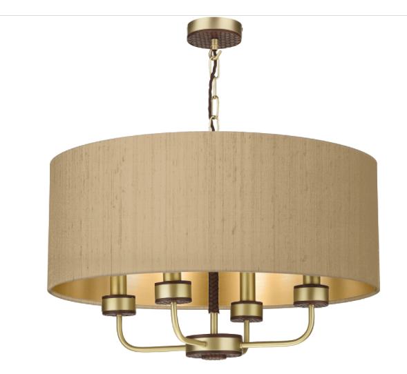 David Hunt Lighting Hunter 4 Light Pendant Brass with Bespoke Shade   HUN0440