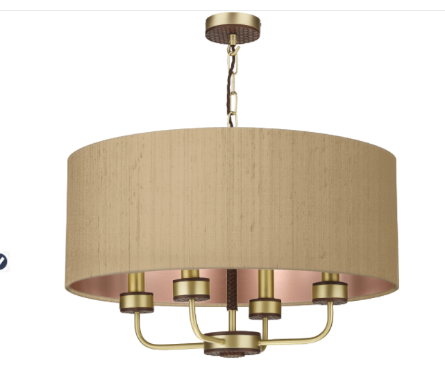 David Hunt Lighting Hunter 4 Light Pendant Brass with Bespoke Shade   HUN0440