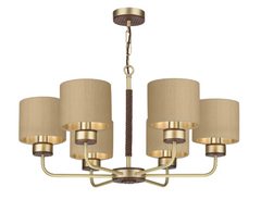 David Hunt Lighting Hunter 6 Lt Pendant Brass with Bespoke Shades   HUN0640