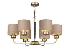 David Hunt Lighting Hunter 6 Lt Pendant Brass with Bespoke Shades   HUN0640