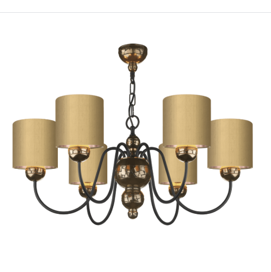 David Hunt Lighting Garbo 6 Light Pendant Bronze Bespoke Shades