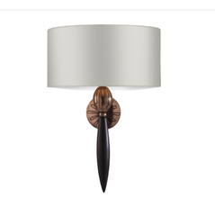 David Hunt Lighting Contour Wall Light Black Bronze With Silk Shade CON0799
