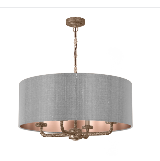 David Hunt Lighting Sloane 4 Lt Pendant Bronze Complete with Bespoke Shade SLO0400