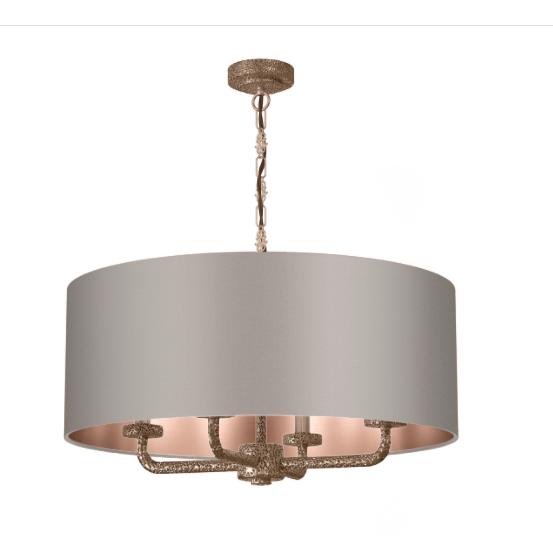 David Hunt Lighting Sloane 4 Lt Pendant Bronze Complete with Bespoke Shade SLO0400