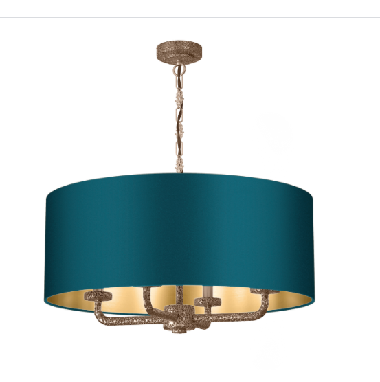 David Hunt Lighting Sloane 4 Lt Pendant Bronze Complete with Bespoke Shade SLO0400