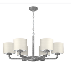 David Hunt Lighting Sloane 6LT Pendant Pewter with Shades SLO0699