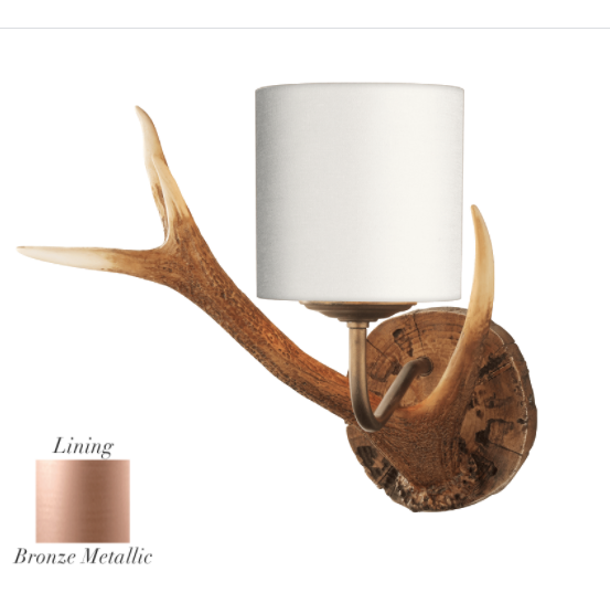 David Hunt Lighting Antler Wall Light Small with Bespoke Shade ANT0799