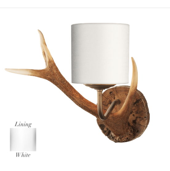 David Hunt Lighting Antler Wall Light Small with Bespoke Shade ANT0799