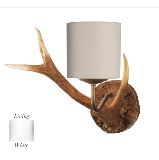 David Hunt Lighting Antler Wall Light Small with Bespoke Shade ANT0799