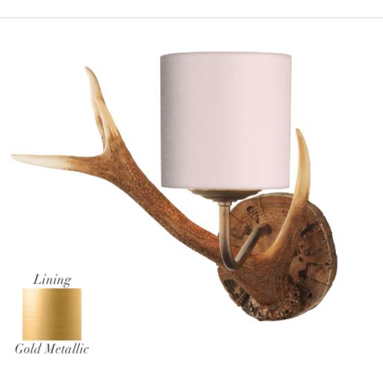 David Hunt Lighting Antler Wall Light Small with Bespoke Shade ANT0799