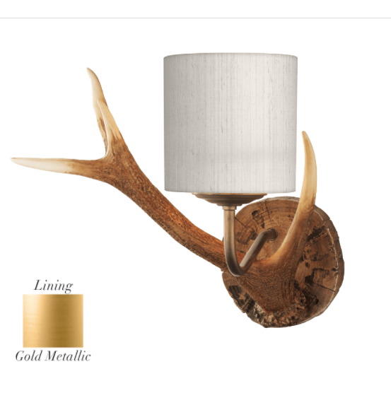 David Hunt Lighting Antler Wall Light Small with Bespoke Shade ANT0799