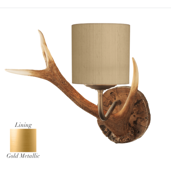 David Hunt Lighting Antler Wall Light Small with Bespoke Shade ANT0799