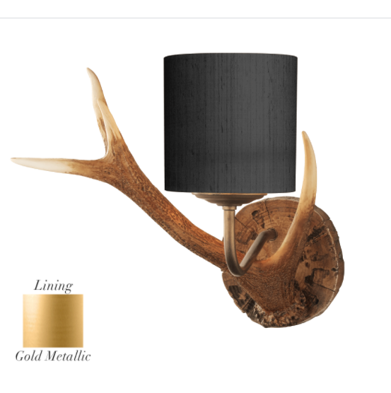 David Hunt Lighting Antler Wall Light Small with Bespoke Shade ANT0799