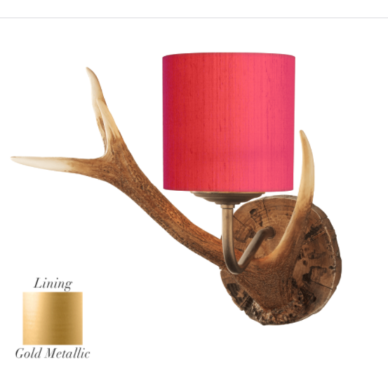 David Hunt Lighting Antler Wall Light Small with Bespoke Shade ANT0799