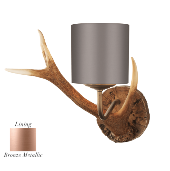 David Hunt Lighting Antler Wall Light Small with Bespoke Shade ANT0799