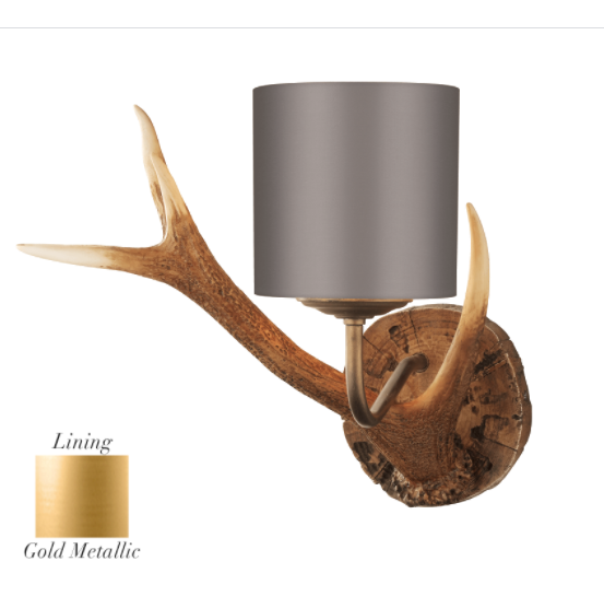 David Hunt Lighting Antler Wall Light Small with Bespoke Shade ANT0799