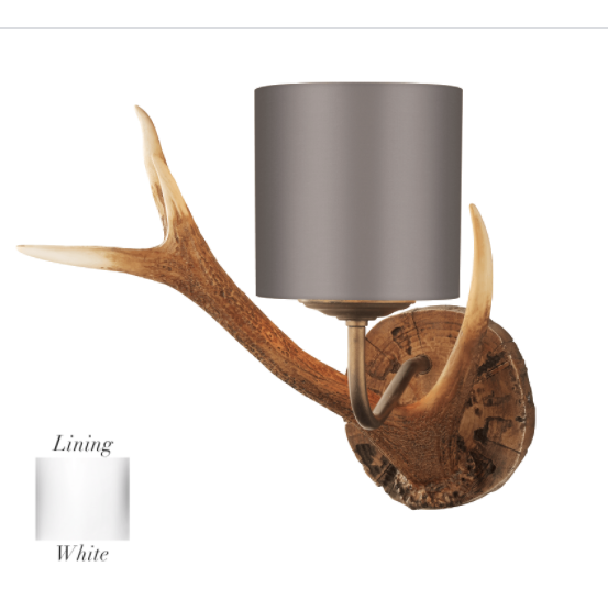 David Hunt Lighting Antler Wall Light Small with Bespoke Shade ANT0799