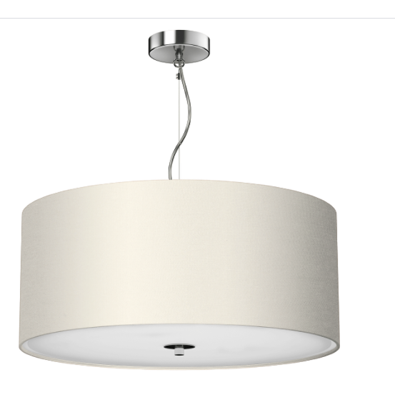 Renoir Silk Shade Pendant with Glass Diffuser 60cm REN17 The