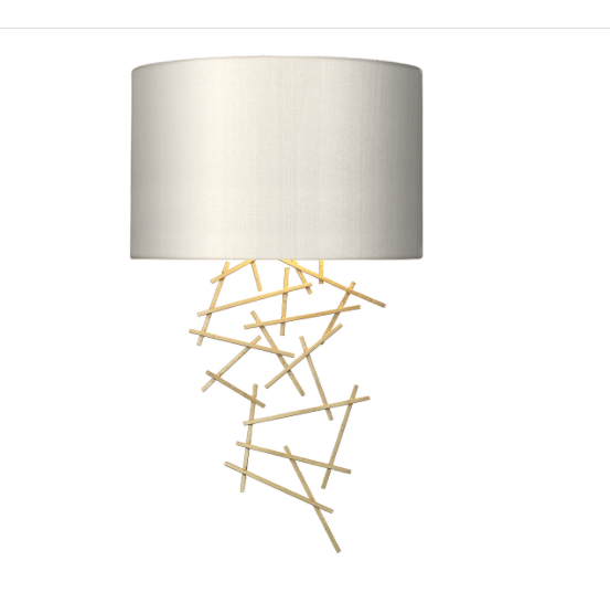 Atwood Wall Light Satin Brass Bespoke Shade