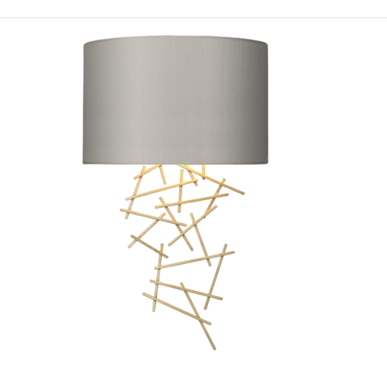 Atwood Wall Light Satin Brass Bespoke Shade