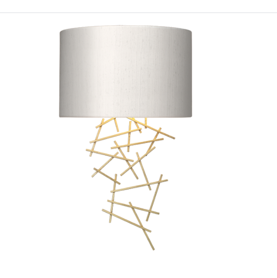 Atwood Wall Light Satin Brass Bespoke Shade