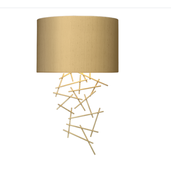 Atwood Wall Light Satin Brass Bespoke Shade