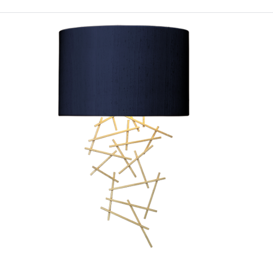 Atwood Wall Light Satin Brass Bespoke Shade