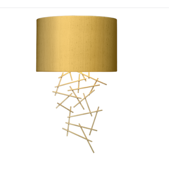 Atwood Wall Light Satin Brass Bespoke Shade