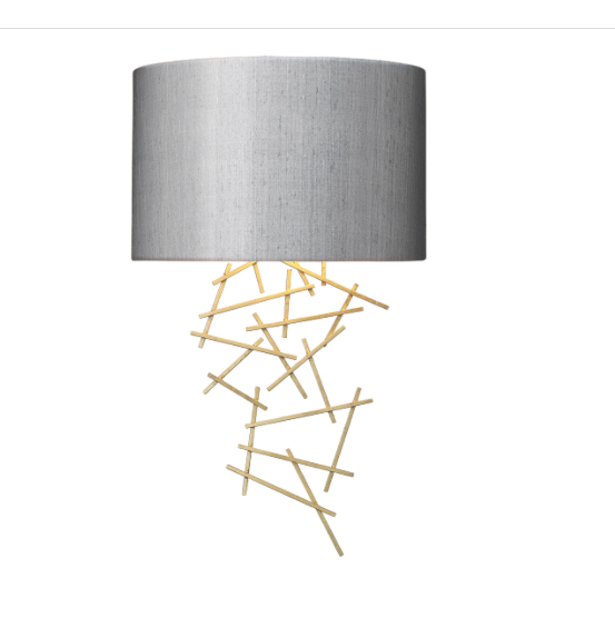 Atwood Wall Light Satin Brass Bespoke Shade