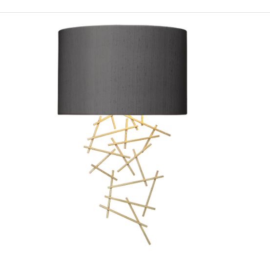 Atwood Wall Light Satin Brass Bespoke Shade