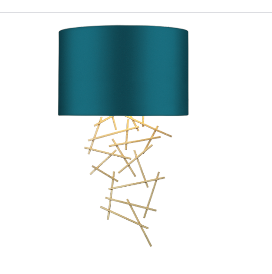 Atwood Wall Light Satin Brass Bespoke Shade