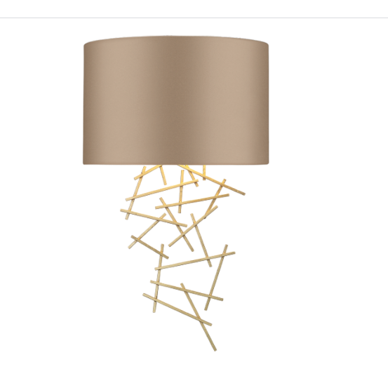 Atwood Wall Light Satin Brass Bespoke Shade