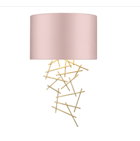 Atwood Wall Light Satin Brass Bespoke Shade