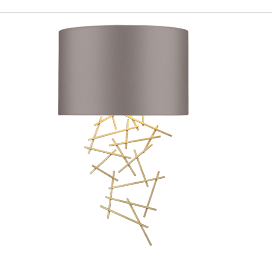 Atwood Wall Light Satin Brass Bespoke Shade